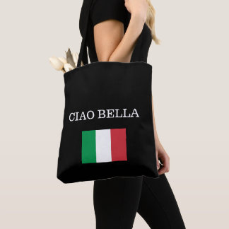 CIAO BELLA Black Italy Flag Tote Bag