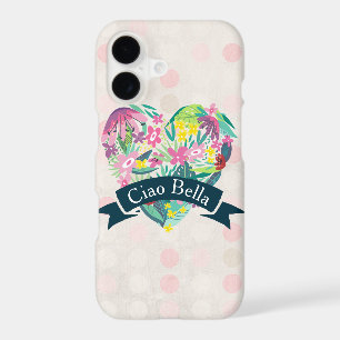 Ciao Bella Cute Floral Heart on Pink Circles