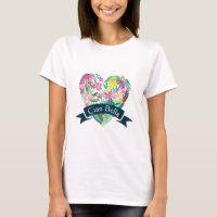 Ciao Bella Cute Floral Heart with Tropical Flowers