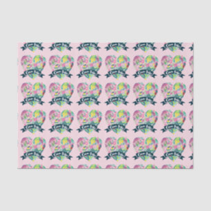 Ciao Bella Cute Floral Heart with Tropical Flowers Tissue Paper