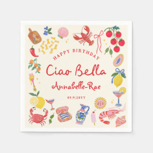 Ciao Bella Italian Birthday Custom Name Paper Napkin