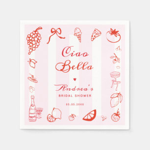 Ciao Bella Italian Hand Drawn Lemon Bridal Shower Napkin