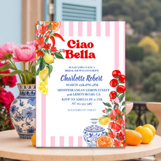 Ciao Bella Italian Lemon citrus Bridal shower Invitation