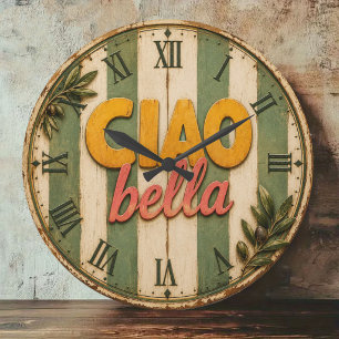 Ciao Bella Italian Rustic Kitchen Large Clock