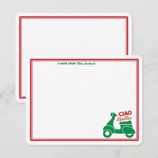 Ciao Bella Italian scooter Personalised Note Card