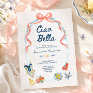 Ciao bella Italian summer bridal shower Invitation