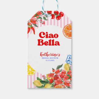 Ciao bella la dolce vita Italian Bridal Shower Gift Tags