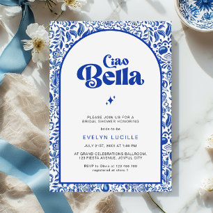 Ciao Bella Modern Retro Italian Bridal Shower Invitation