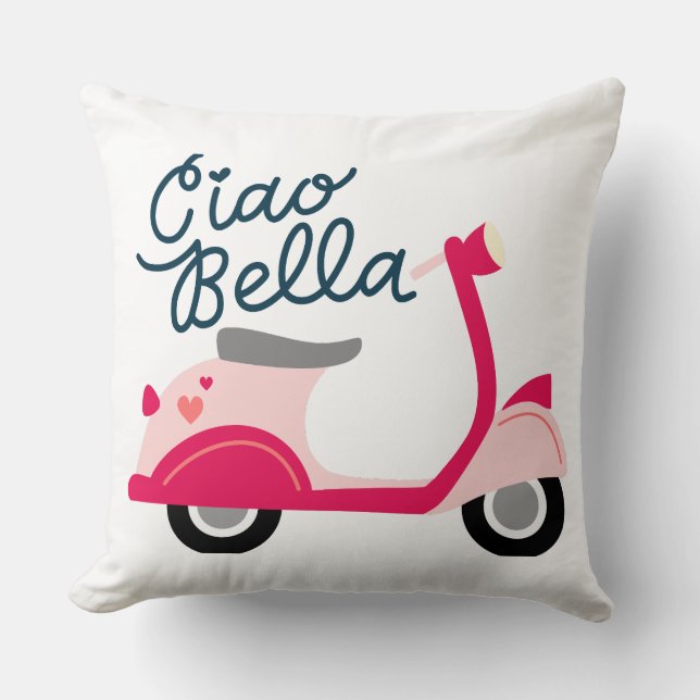 Ciao Bella Pink Scooter  Cushion (Front)