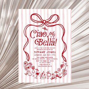 Ciao Bella Red Italian Lemons Bridal Shower Invitation