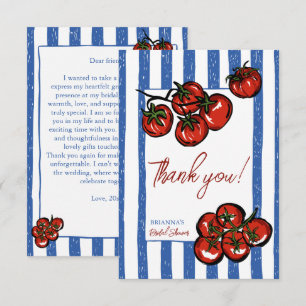 Ciao bella tomato blue Italian bridal shower Thank You Card