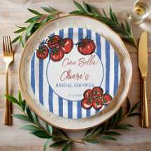 Ciao bella tomato stripes Italian bridal shower