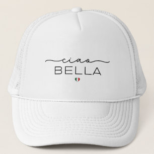 Ciao Bella – Typograpgy with Italian heart Trucker Hat