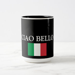 CIAO BELLO ITALY HELLO HANDSOME Two-Tone COFFEE MUG