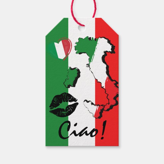 Ciao! Festive Italian Flag Gift Tag (Front)