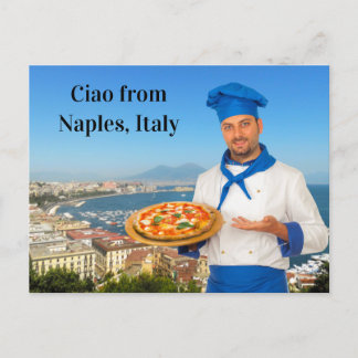 Ciao From Naples Italy Margherita Pizza Recipe Postcard