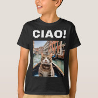 Ciao Funny Gondolier Cat On A Venetian Gondola
