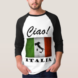 Ciao! Italia Tricolore Italian Flag Map of Italy T-Shirt