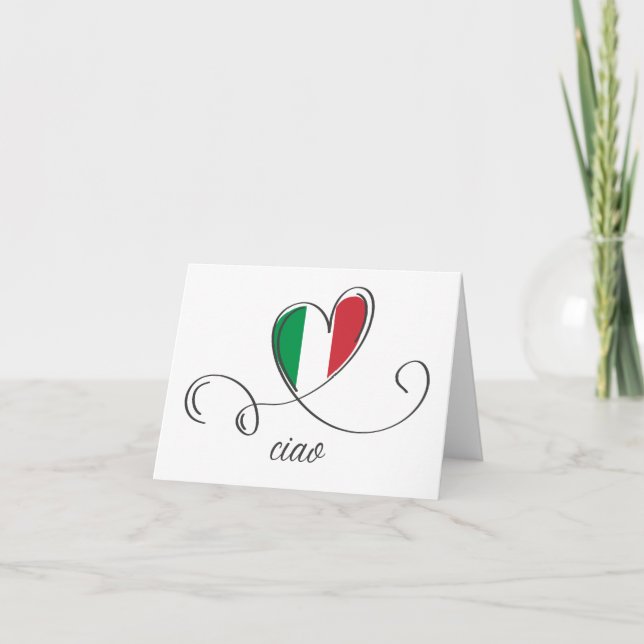 Ciao, Italian language greeting   Card (Front)