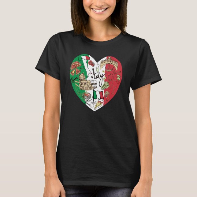 Ciao Italy Cool Italy Graphic Flag Heart Cute Ital T-Shirt (Front)