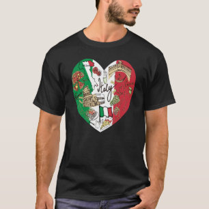 Ciao Italy Cool Italy Graphic Flag Heart Cute Ital T-Shirt