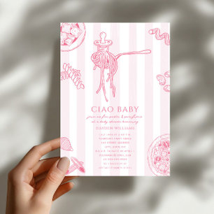 Ciao Pasta & Pacifiers Italian Girl Baby Shower Invitation
