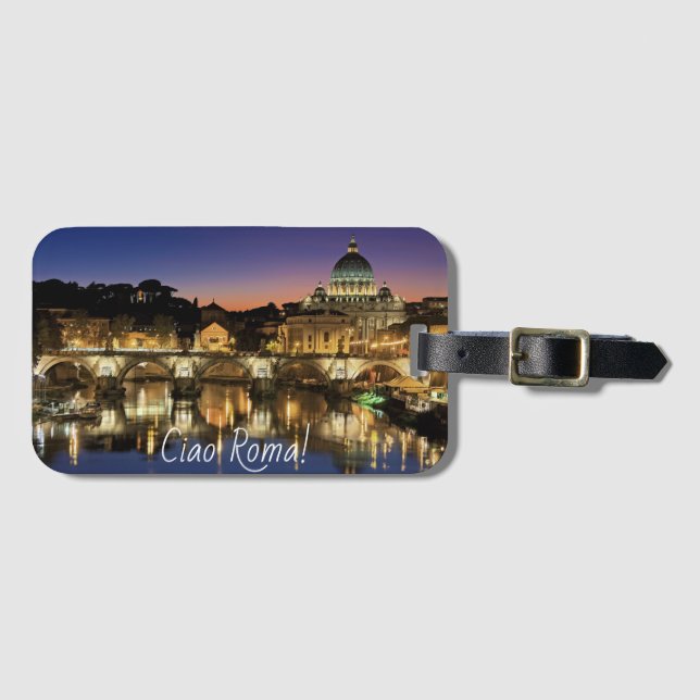 Ciao Roma! Italian Greeting "Hello" Travel Luggage Tag (Front Horizontal)