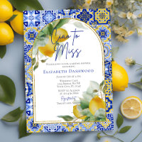Ciao to Miss Italian Blue Tile Lemon Bridal Shower