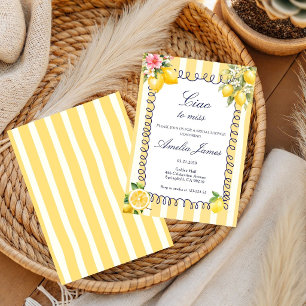 Ciao to Miss Italian lemon bridal shower  Invitation