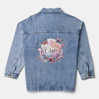 Ciao Watercolor Butterfly Denim Jacket