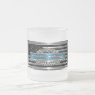 CIB with Combat Star Frosted Glass Coffee Mug