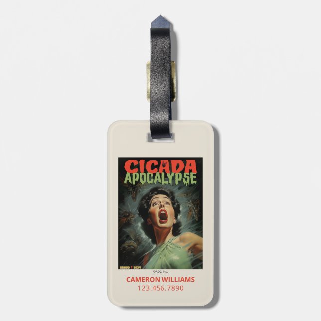 Cicada Apocalypse 2024 Luggage Tag (Back Vertical)