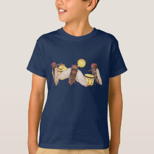 Cicada Band with Gong, Trumpet and Drum T-Shirt