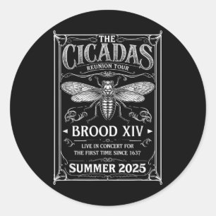 Cicada Brood Xiv Summer 2025 Reunion Tour Swarm Ci Classic Round Sticker
