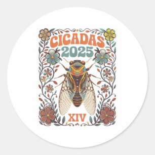Cicada Brood Xiv Summer 2025 Reunion Tour Swarm Ci Classic Round Sticker