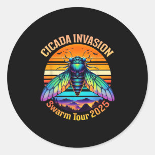 Cicada Brood Xiv Summer Cicadas Swarm Tour 2025  Classic Round Sticker