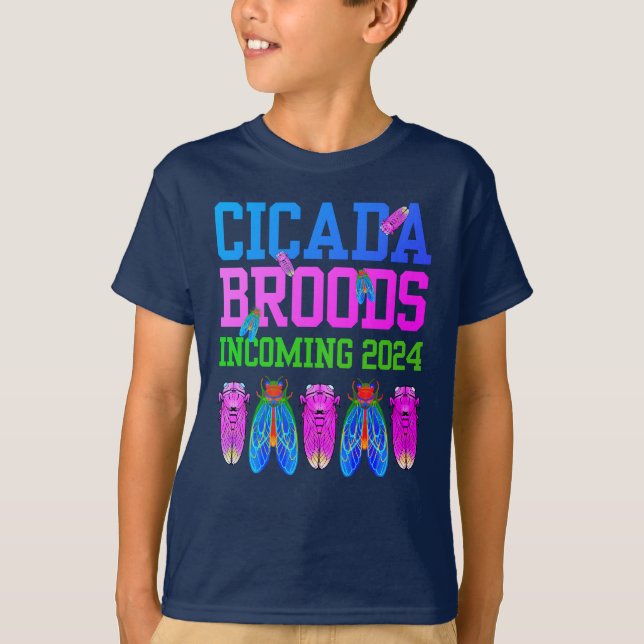 CICADA BROODS INCOMING 2024 Fun Kids T-Shirt (Front)