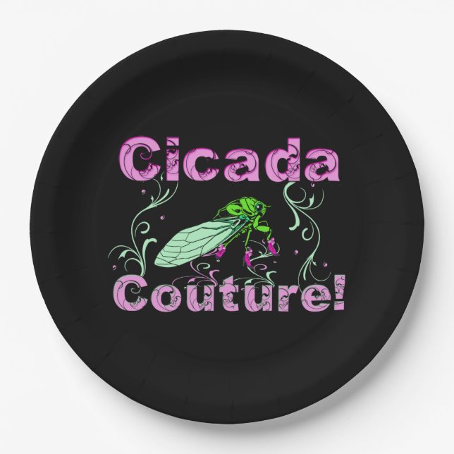 Cicada Bug - Cute Insect Lover Paper Plate (Front)