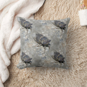 Cicada Bug Face Nature Pattern Cushion
