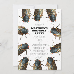 Cicada Bug, Insects Photo Personalised Invitation