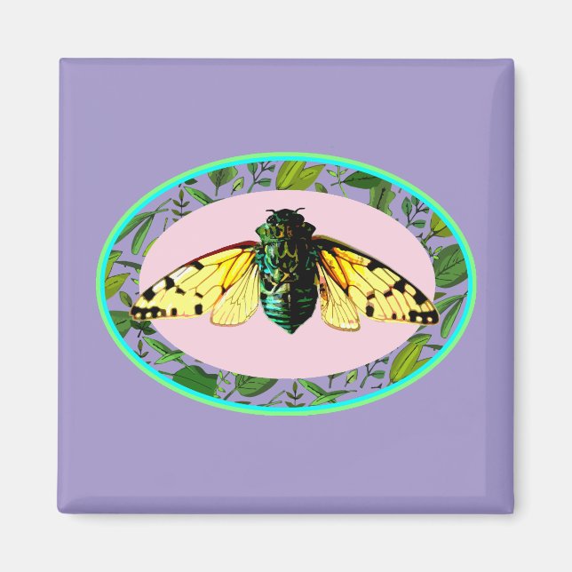 Cicada Bugs Insect Summer Tour Emergence Camping  Magnet (Front)