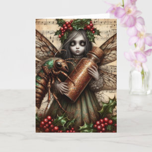Cicada Christmas Fairy Collage Card