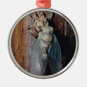 Cicada dries his wings metal tree decoration