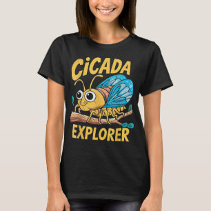 Cicada Explorer Cute Summer Bug Adventure Kids Fun T-Shirt