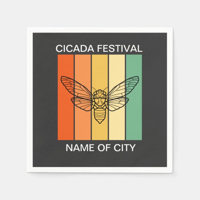 Cicada Festival 2024 Custom Napkin (Front)