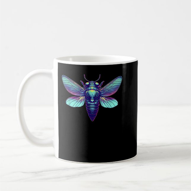 Cicada Insect Bug Colourful Cicada Emergence  Coffee Mug (Left)