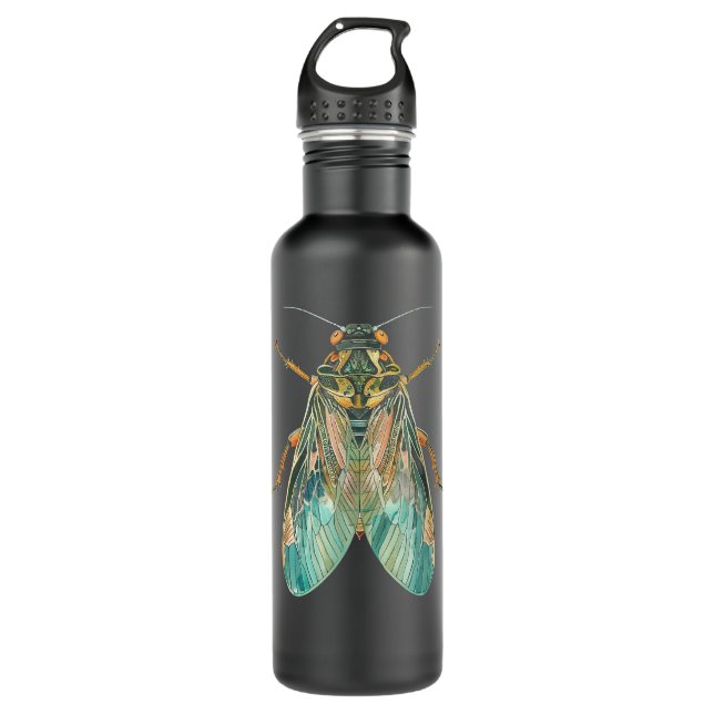 Cicada Insect  Entomology Entomologist 710 Ml Water Bottle (Front)
