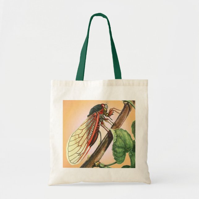 Cicada Insect Illustration Art Tote Bag (Front)