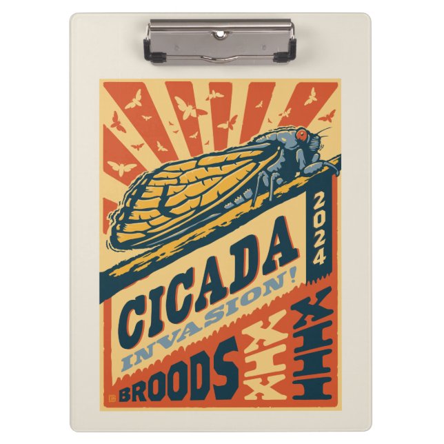 Cicada Invasion 2024 Letter Press Clipboard (Front)