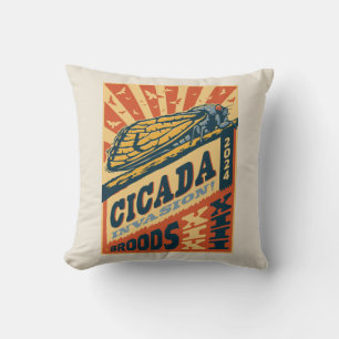 Cicada Invasion 2024 Letter Press Cushion